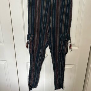 EARTHBOUND Navy/Multicolor Striped Pants